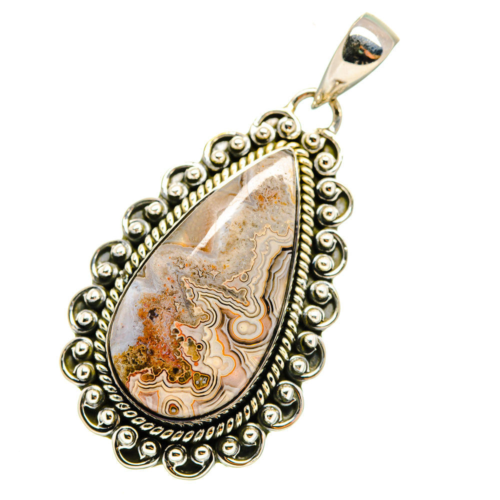 Laguna Lace Agate Pendants handcrafted by Ana Silver Co - PD12175