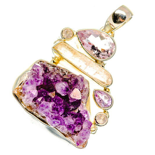 Amethyst Crystal Pendants handcrafted by Ana Silver Co - PD12214