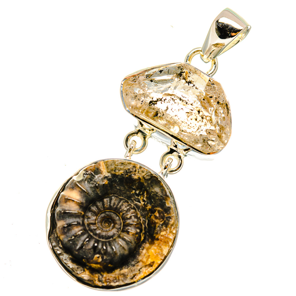 Ammonite Fossil Pendants handcrafted by Ana Silver Co - PD12218