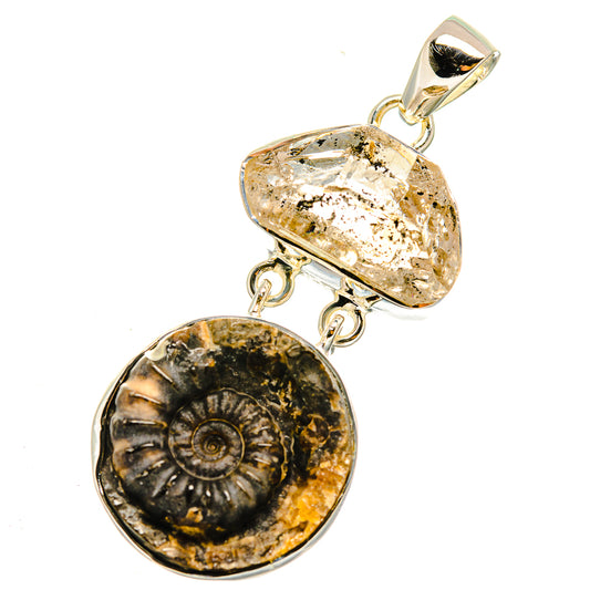Ammonite Fossil Pendants handcrafted by Ana Silver Co - PD12218