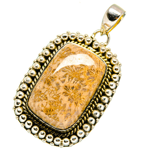 Fossil Coral Pendants handcrafted by Ana Silver Co - PD12254