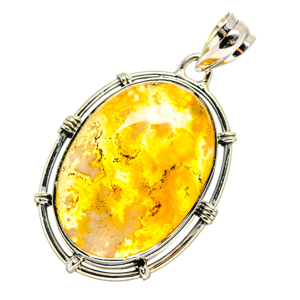 Plume Agate Pendants handcrafted by Ana Silver Co - PD12282