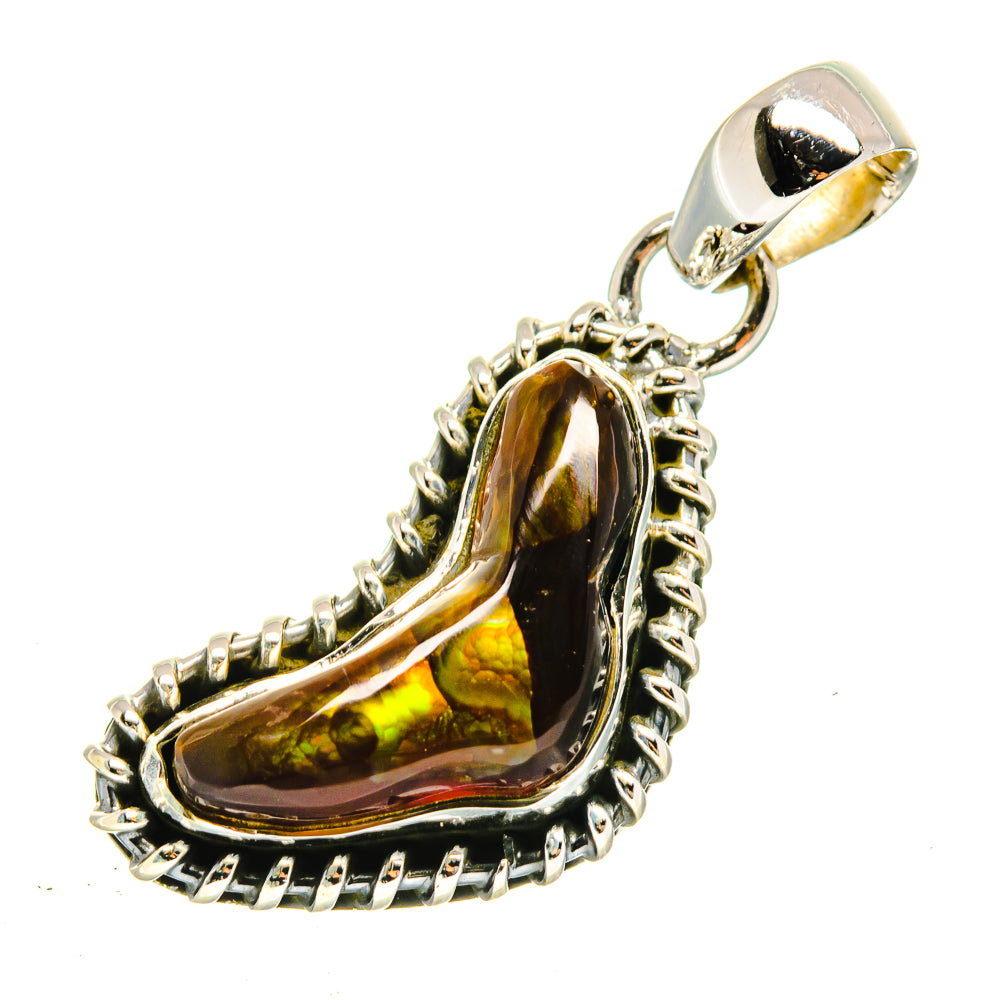 Mexican Fire Agate Pendants handcrafted by Ana Silver Co - PD12361