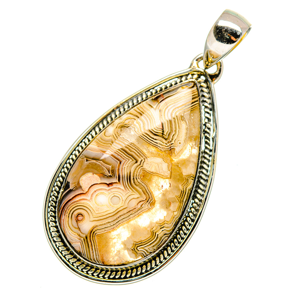 Laguna Lace Agate Pendants handcrafted by Ana Silver Co - PD12399