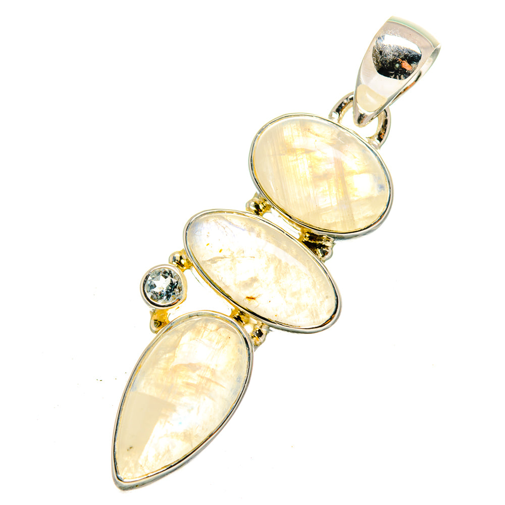 Rainbow Moonstone Pendants handcrafted by Ana Silver Co - PD12405