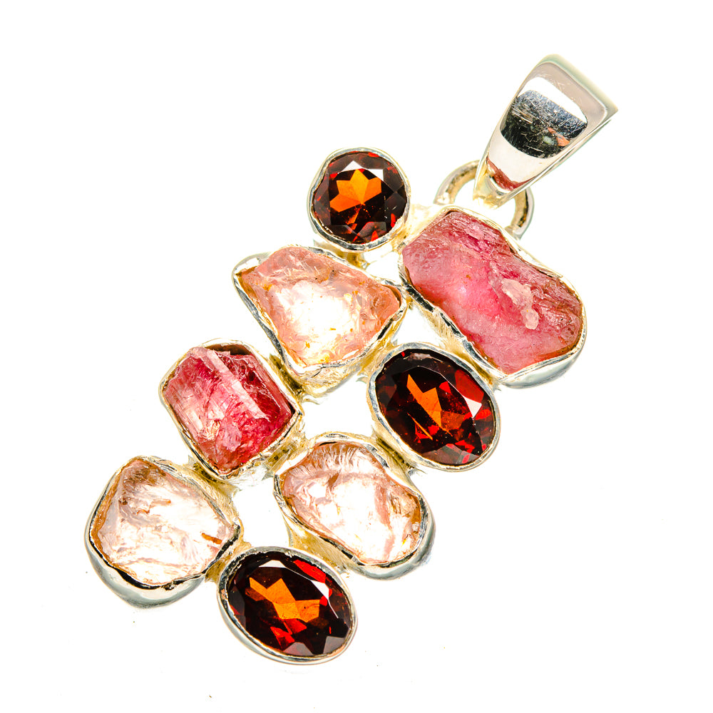 Pink Tourmaline Pendants handcrafted by Ana Silver Co - PD12416