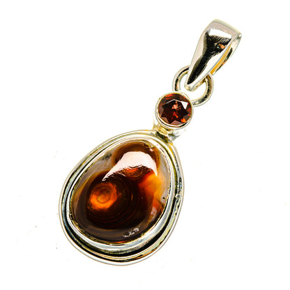 Mexican Fire Agate Pendants handcrafted by Ana Silver Co - PD12422