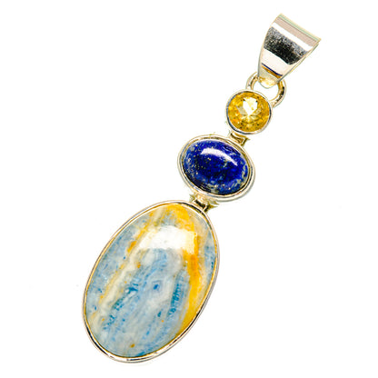 Blue Scheelite Pendants handcrafted by Ana Silver Co - PD12426