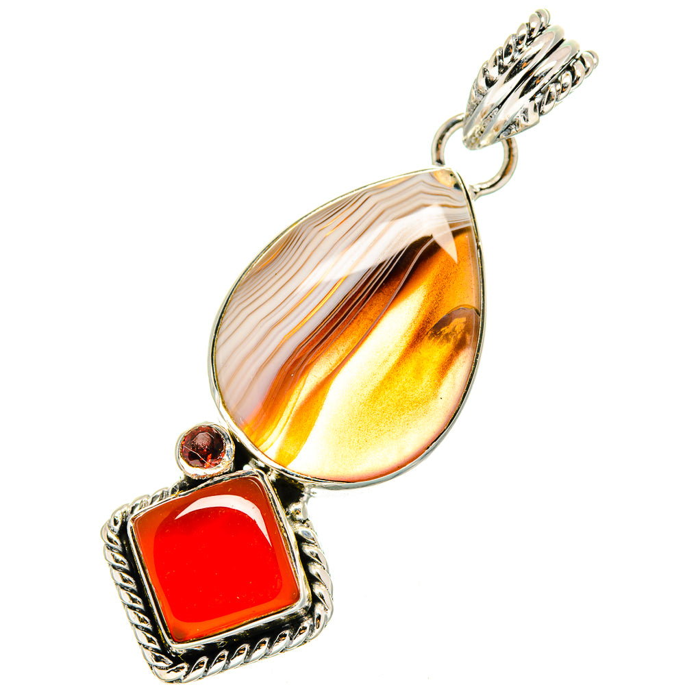 Botswana Agate Pendants handcrafted by Ana Silver Co - PD12442