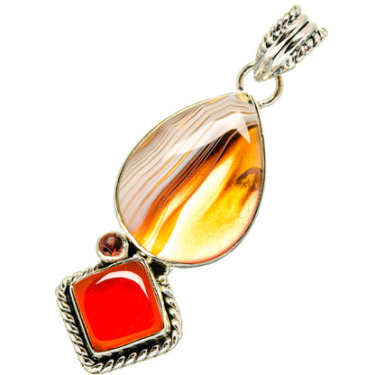 Botswana Agate Pendants handcrafted by Ana Silver Co - PD12442