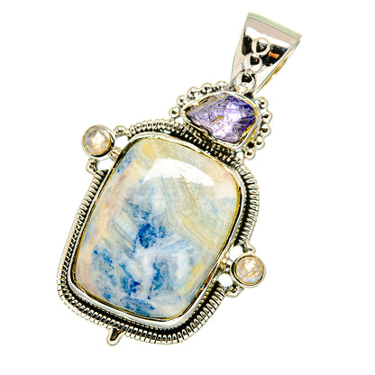 Blue Scheelite Pendants handcrafted by Ana Silver Co - PD12493
