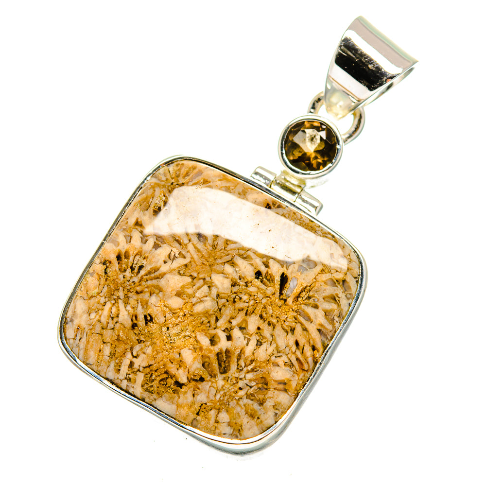 Fossil Coral Pendants handcrafted by Ana Silver Co - PD12496