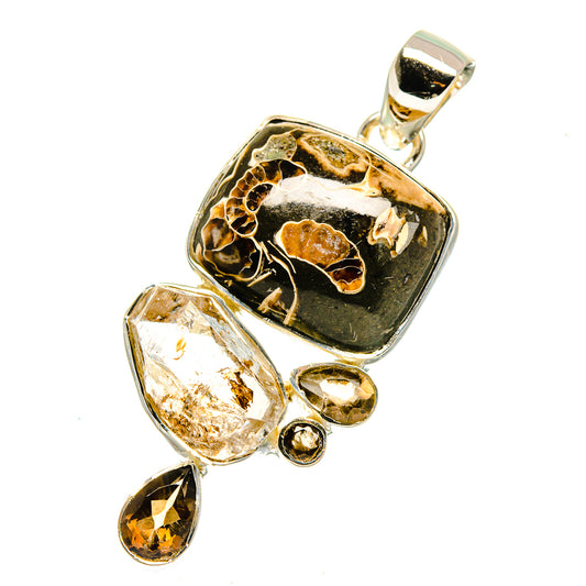 Turritella Agate Pendants handcrafted by Ana Silver Co - PD12513