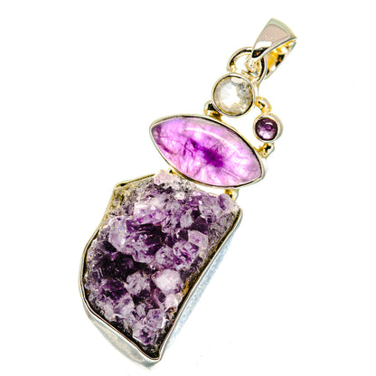 Amethyst Crystal Pendants handcrafted by Ana Silver Co - PD12550
