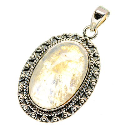 Rainbow Moonstone Pendants handcrafted by Ana Silver Co - PD12551