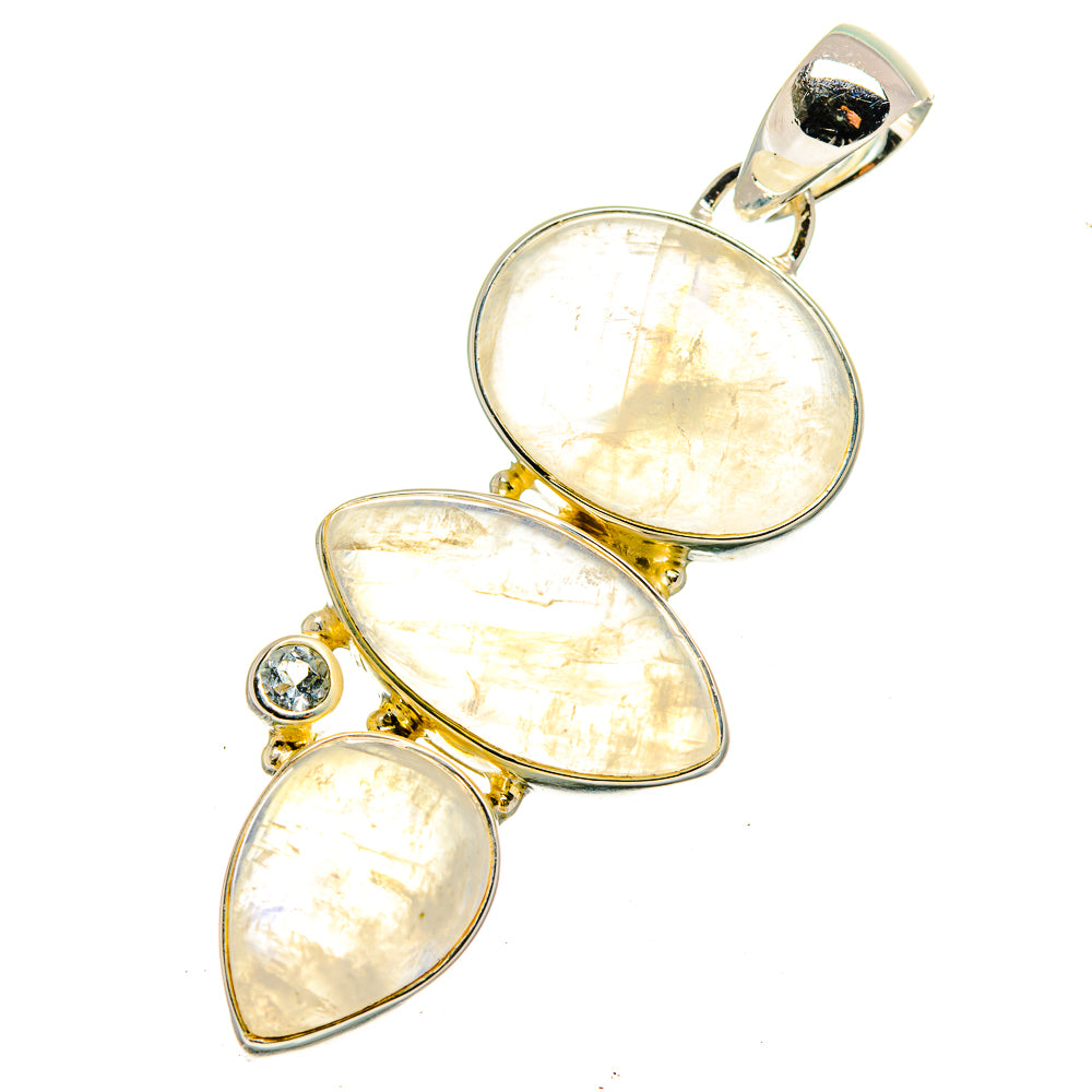 Rainbow Moonstone Pendants handcrafted by Ana Silver Co - PD12557