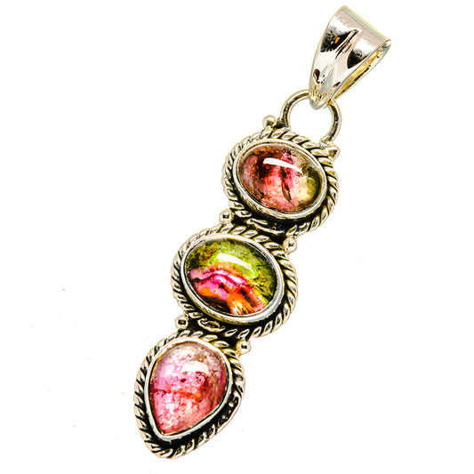 Watermelon Tourmaline Pendants handcrafted by Ana Silver Co - PD12577