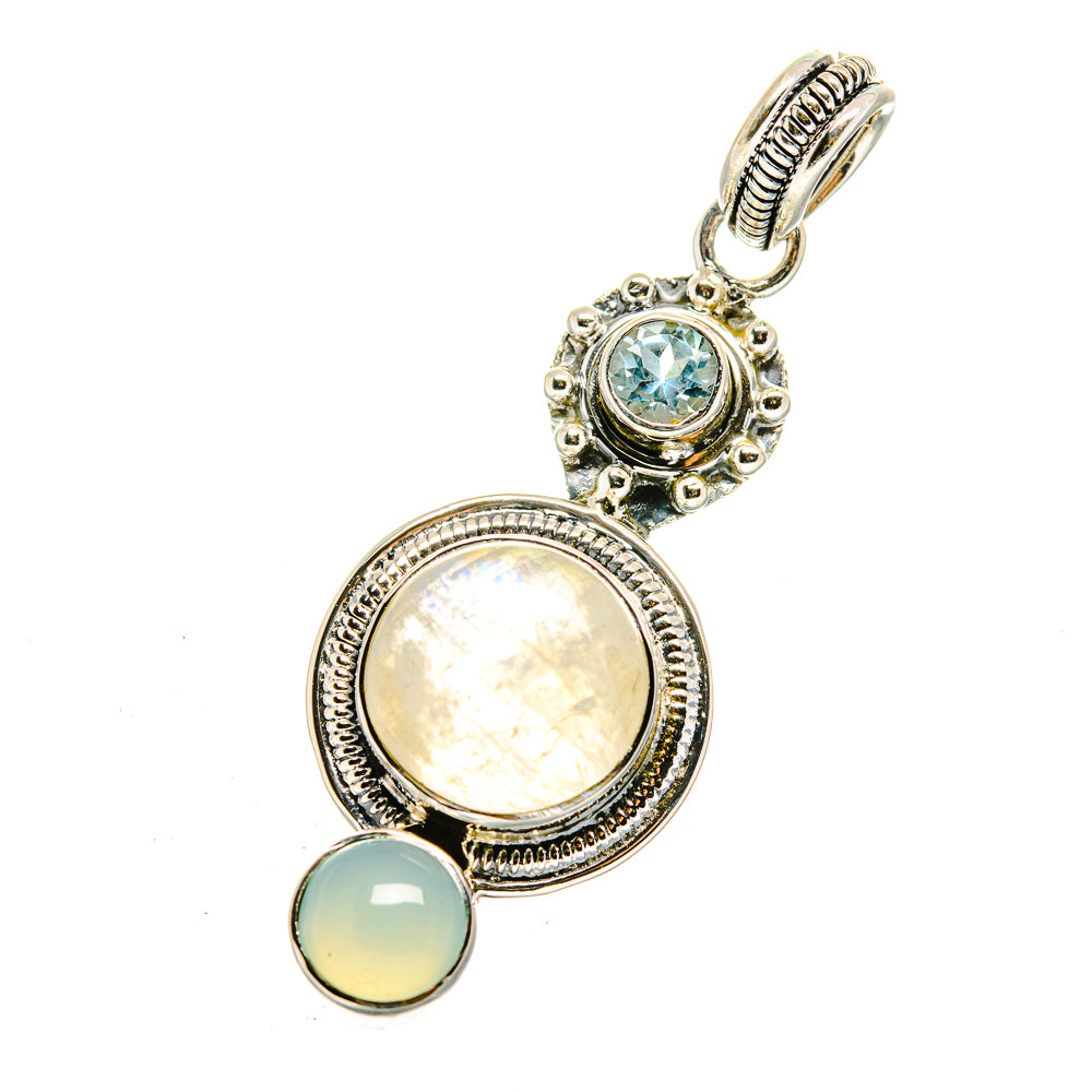 Rainbow Moonstone Pendants handcrafted by Ana Silver Co - PD12578