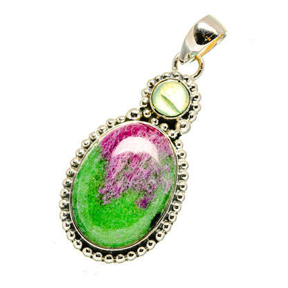 Ruby Zoisite Pendants handcrafted by Ana Silver Co - PD12589