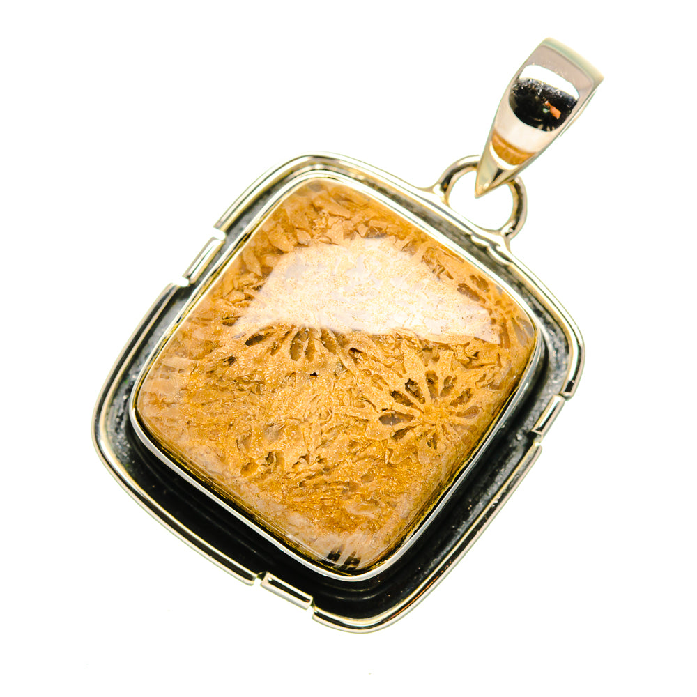 Fossil Coral Pendants handcrafted by Ana Silver Co - PD12611