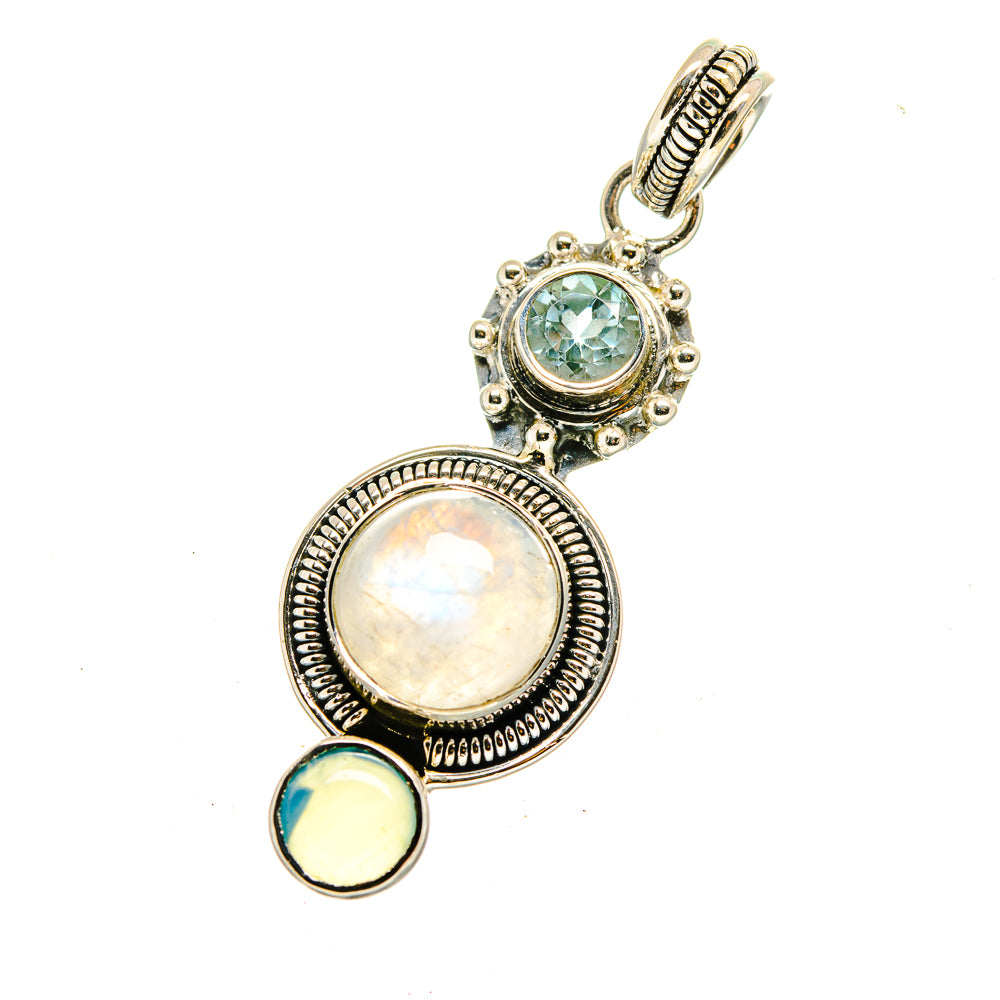 Rainbow Moonstone Pendants handcrafted by Ana Silver Co - PD12626