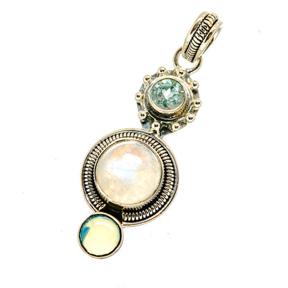 Rainbow Moonstone Pendants handcrafted by Ana Silver Co - PD12626