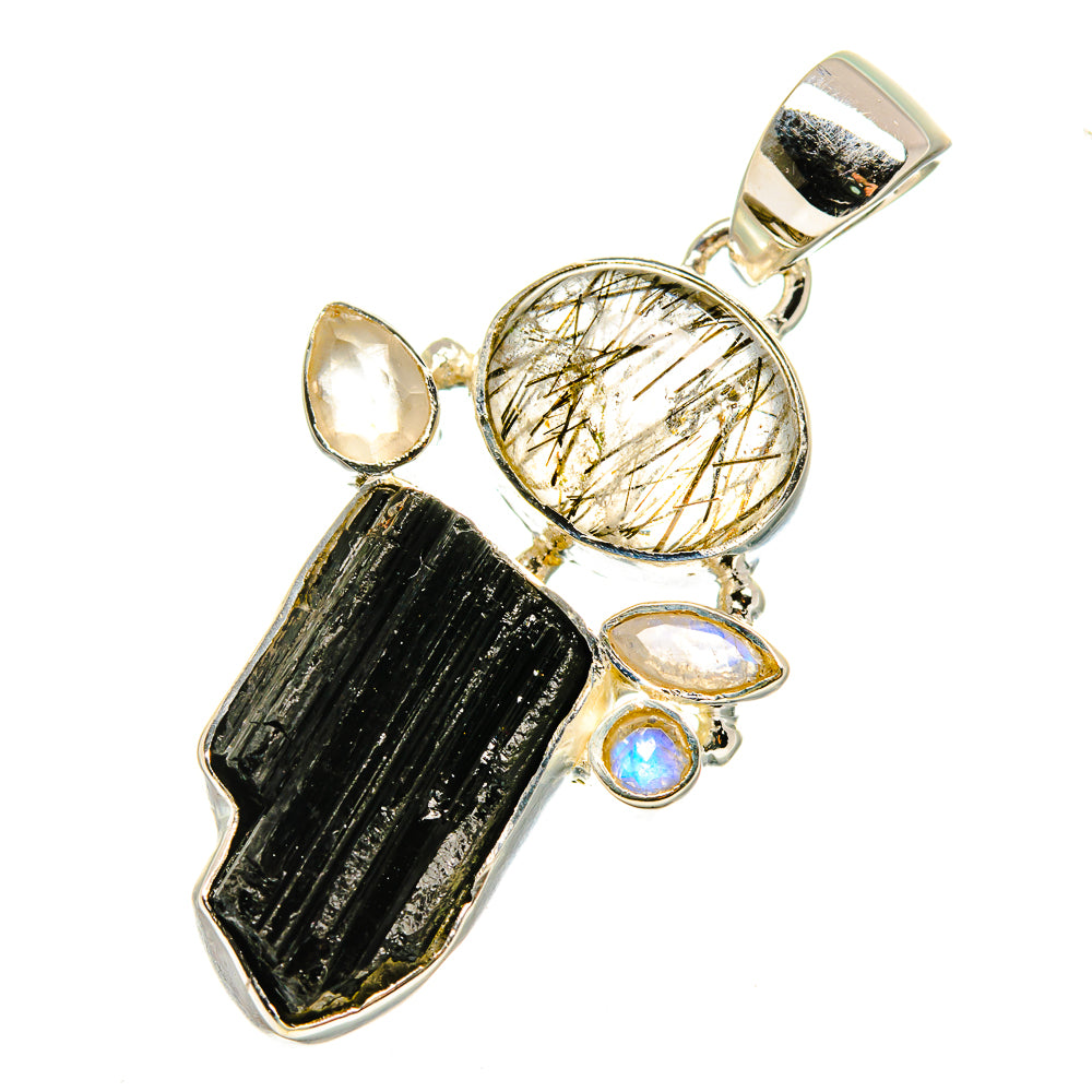 Black Tourmaline Pendants handcrafted by Ana Silver Co - PD12653