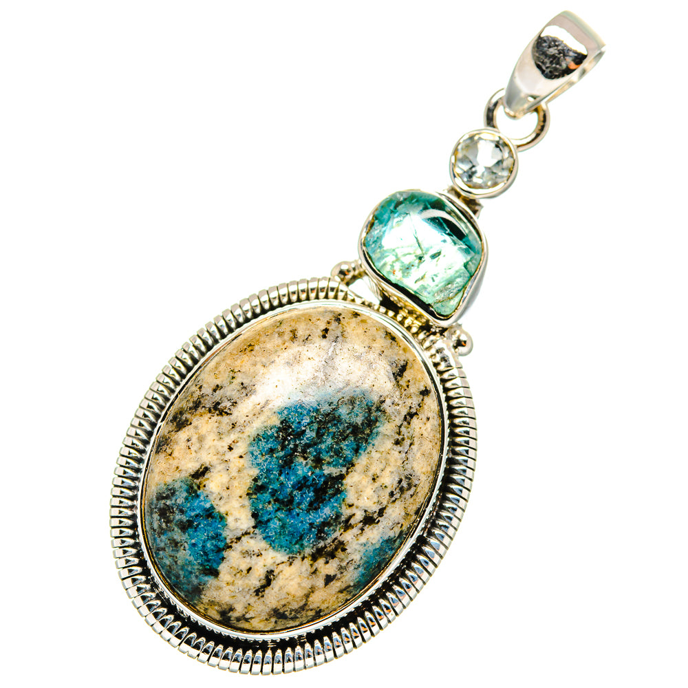 K2 Blue Azurite Pendants handcrafted by Ana Silver Co - PD12668