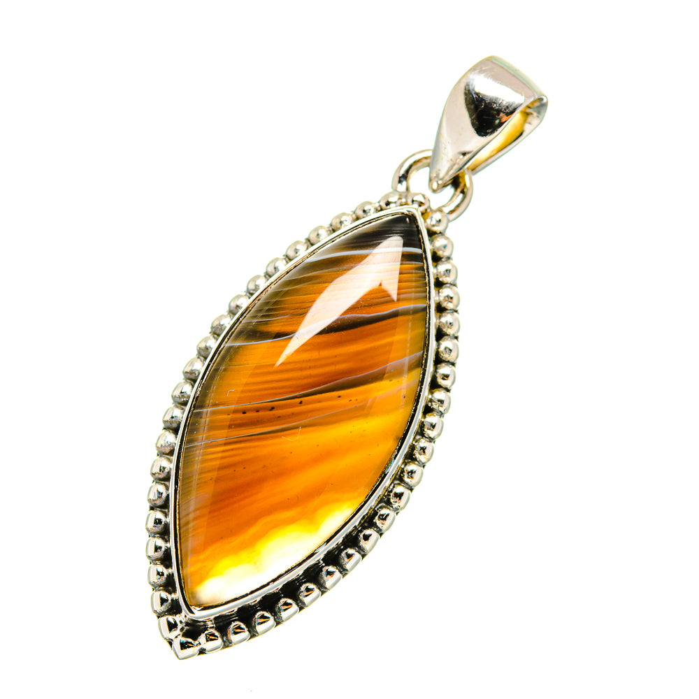 Botswana Agate Pendants handcrafted by Ana Silver Co - PD12677 - Photo 2