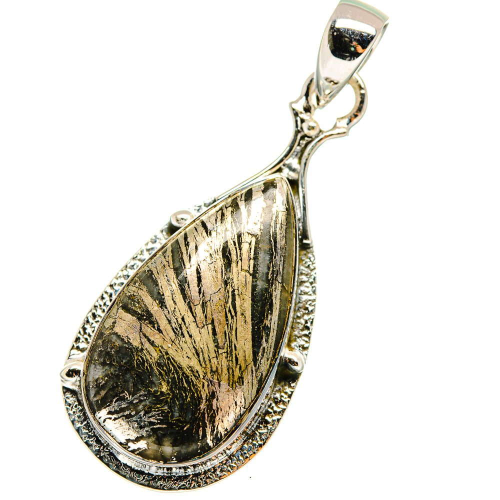 Pyrite Agate Pendants handcrafted by Ana Silver Co - PD12696