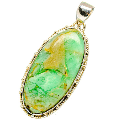 African Green Opal Pendants handcrafted by Ana Silver Co - PD12706