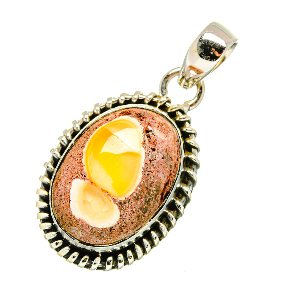 Mexican Fire Opal Pendants handcrafted by Ana Silver Co - PD12728