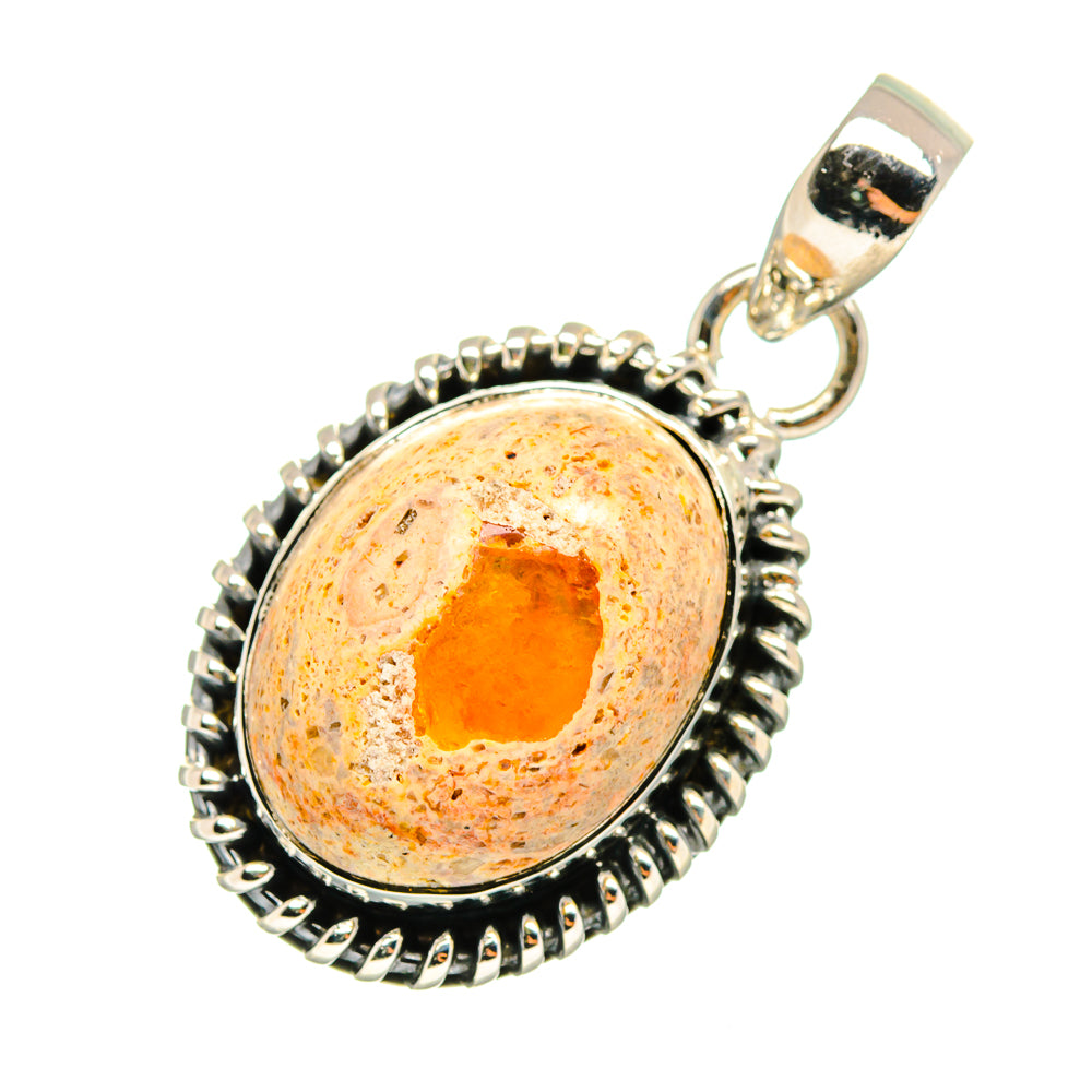 Mexican Fire Opal Pendants handcrafted by Ana Silver Co - PD12730
