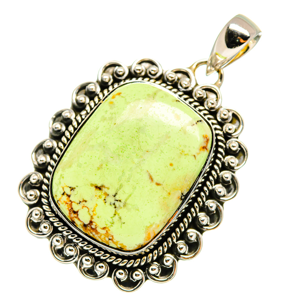 Lemon Chrysoprase Pendants handcrafted by Ana Silver Co - PD12735