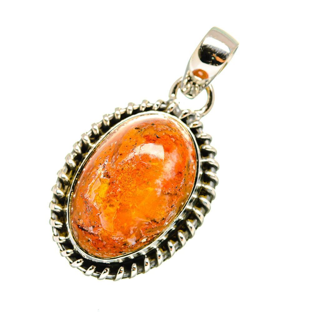 Mexican Fire Opal Pendants handcrafted by Ana Silver Co - PD12747