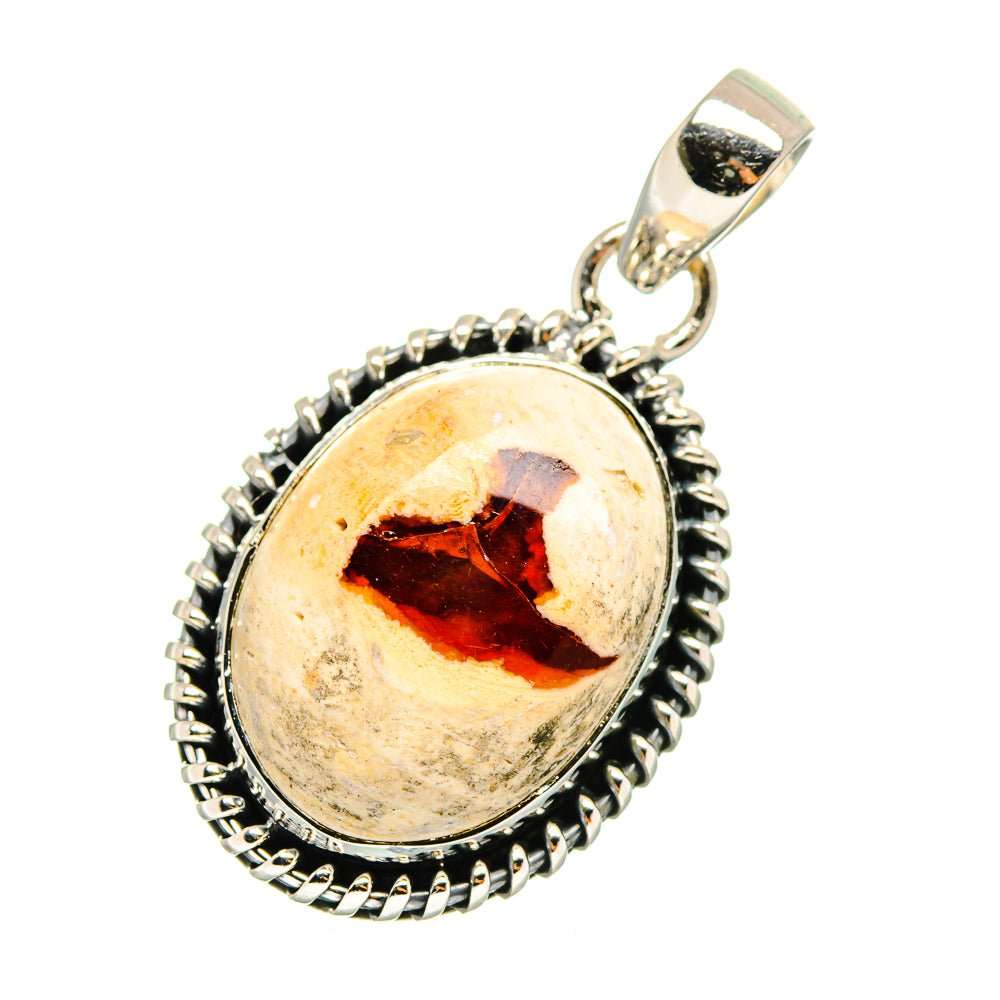 Mexican Fire Opal Pendants handcrafted by Ana Silver Co - PD12755