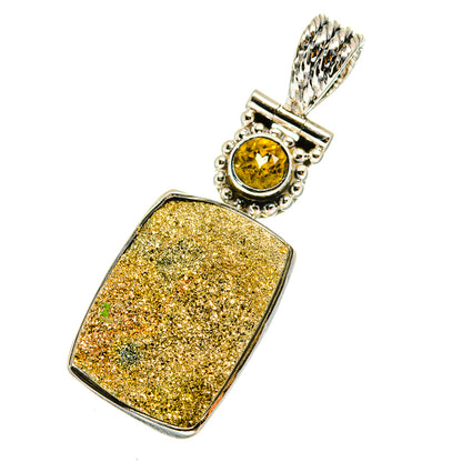 Spectro Pyrite Druzy Pendants handcrafted by Ana Silver Co - PD12765