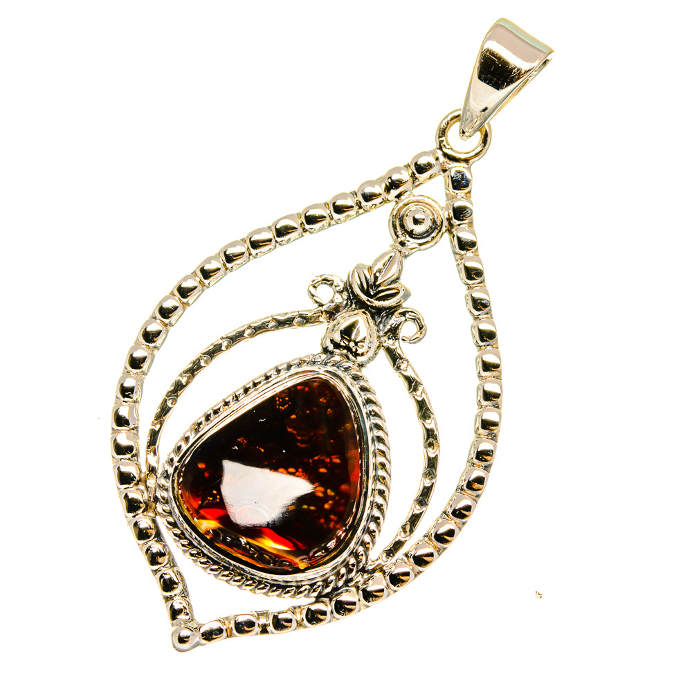 Mexican Fire Agate Pendants handcrafted by Ana Silver Co - PD12767