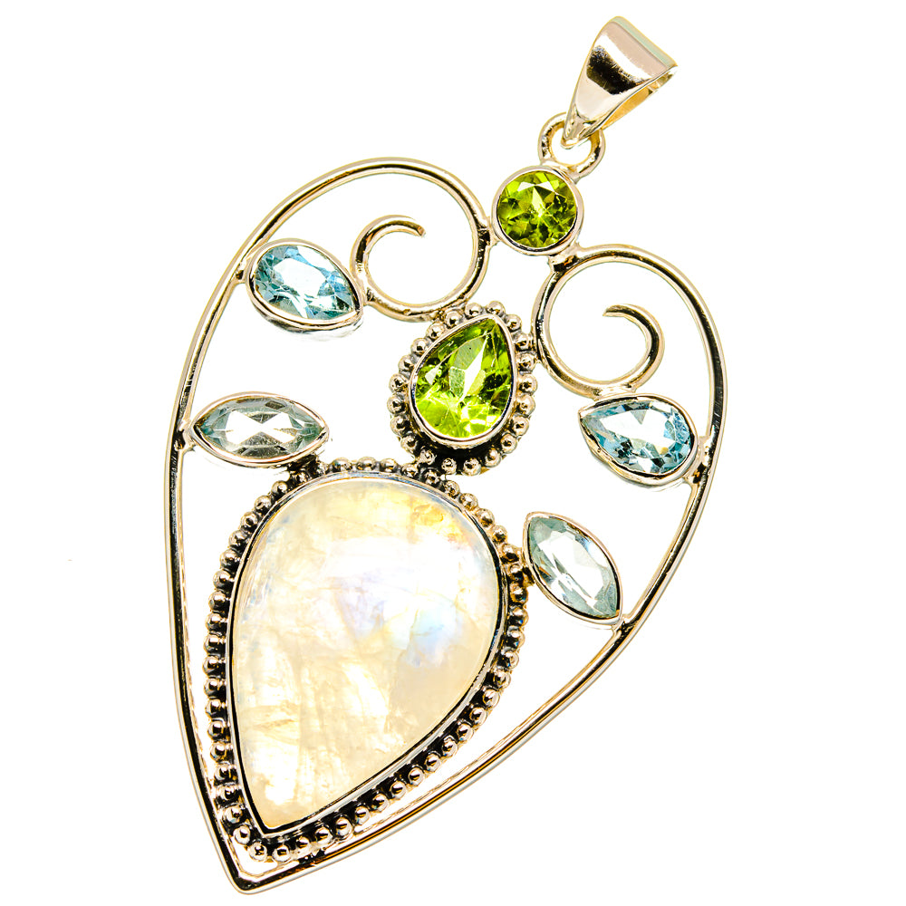 Rainbow Moonstone Pendants handcrafted by Ana Silver Co - PD12771