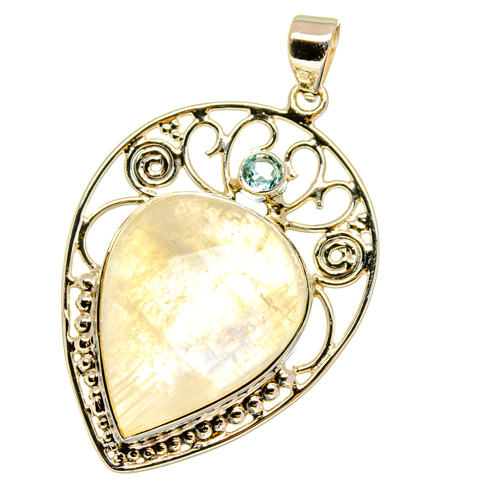 Rainbow Moonstone Pendants handcrafted by Ana Silver Co - PD12772
