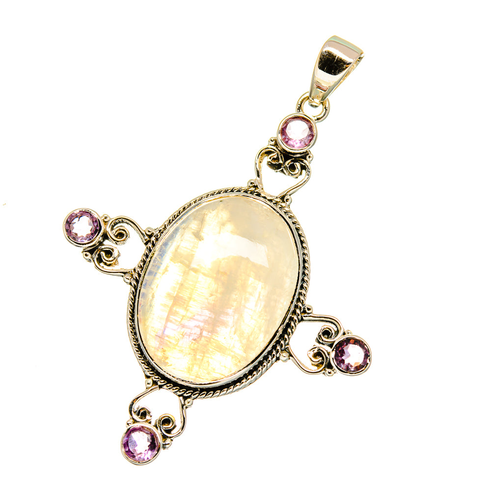 Rainbow Moonstone Pendants handcrafted by Ana Silver Co - PD12780