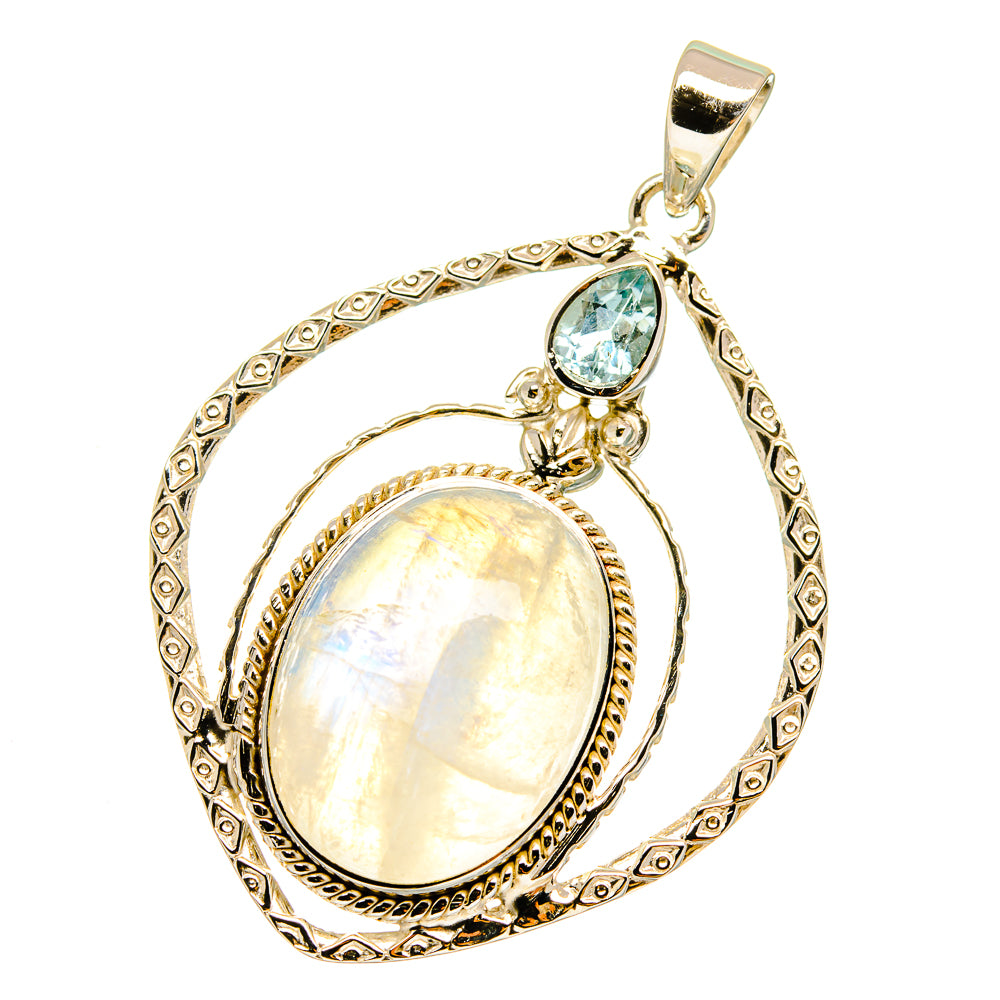 Rainbow Moonstone Pendants handcrafted by Ana Silver Co - PD12783