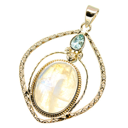 Rainbow Moonstone Pendants handcrafted by Ana Silver Co - PD12783