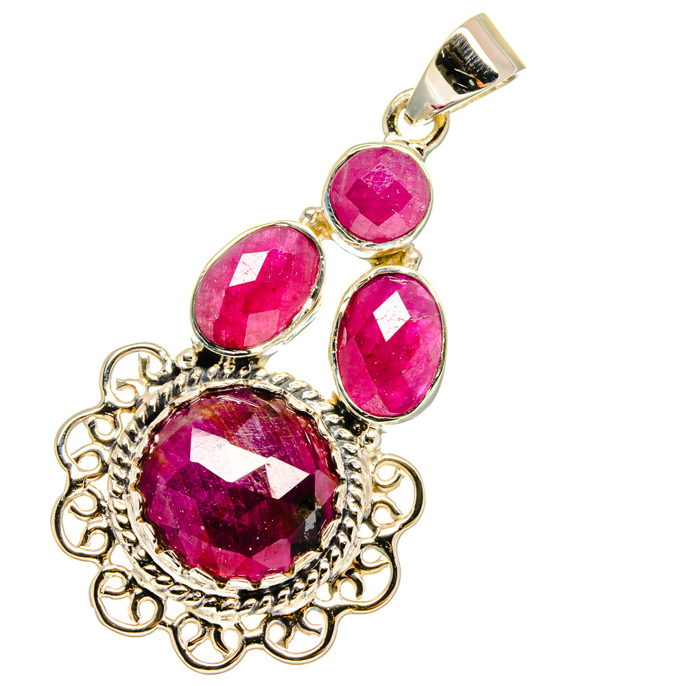 Ruby Pendants handcrafted by Ana Silver Co - PD12786