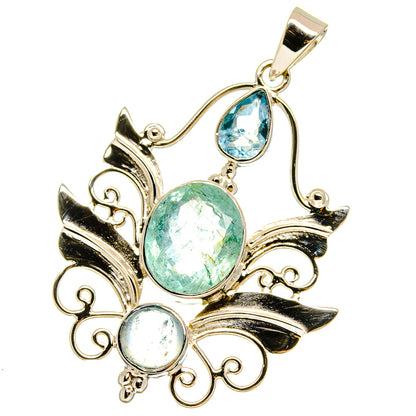 Aquamarine Pendants handcrafted by Ana Silver Co - PD12812