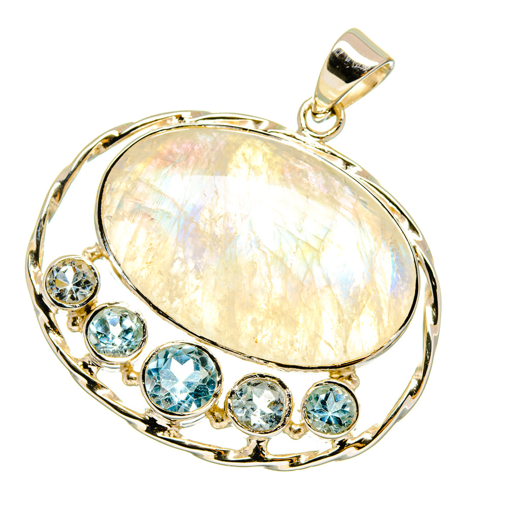Rainbow Moonstone Pendants handcrafted by Ana Silver Co - PD12818