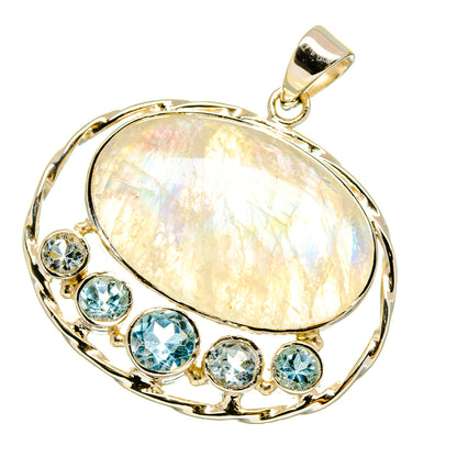 Rainbow Moonstone Pendants handcrafted by Ana Silver Co - PD12818