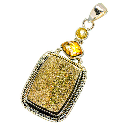 Spectro Pyrite Druzy Pendants handcrafted by Ana Silver Co - PD12819
