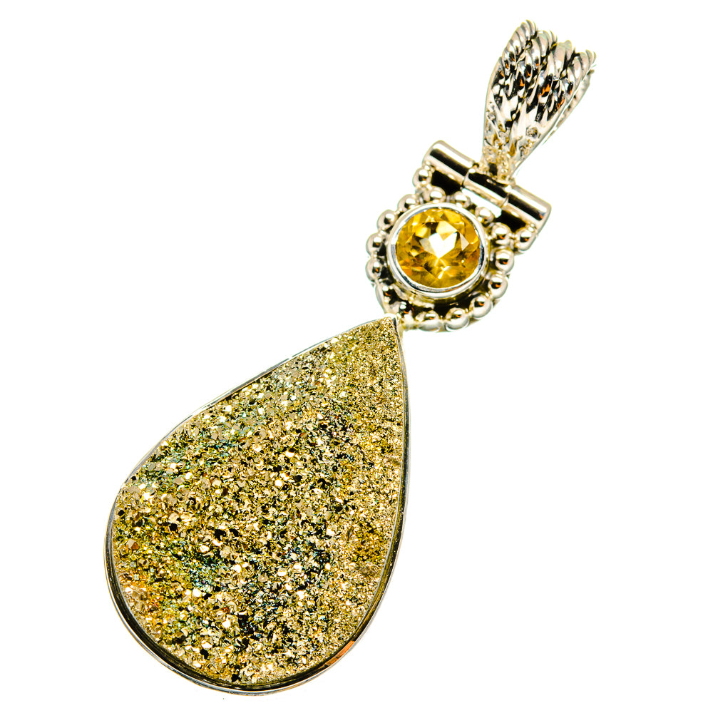 Spectro Pyrite Druzy Pendants handcrafted by Ana Silver Co - PD12822