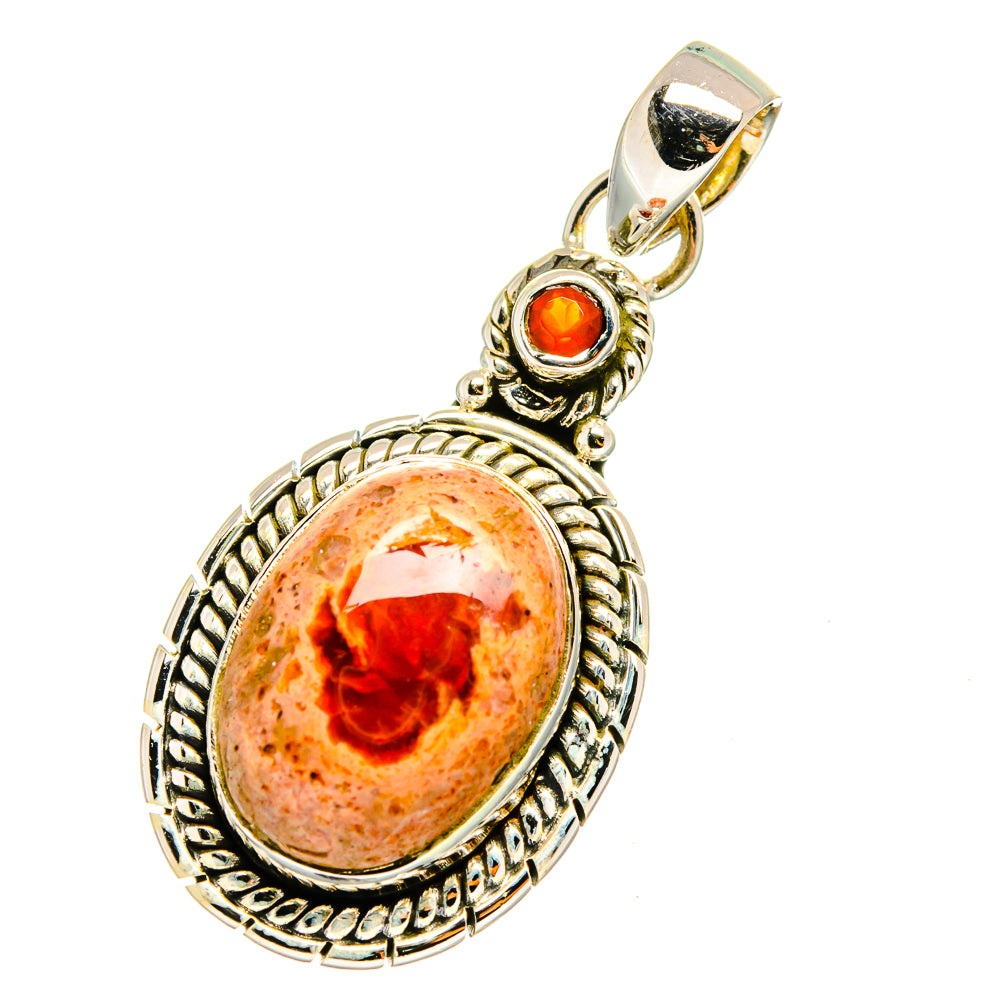 Mexican Fire Opal Pendants handcrafted by Ana Silver Co - PD12844